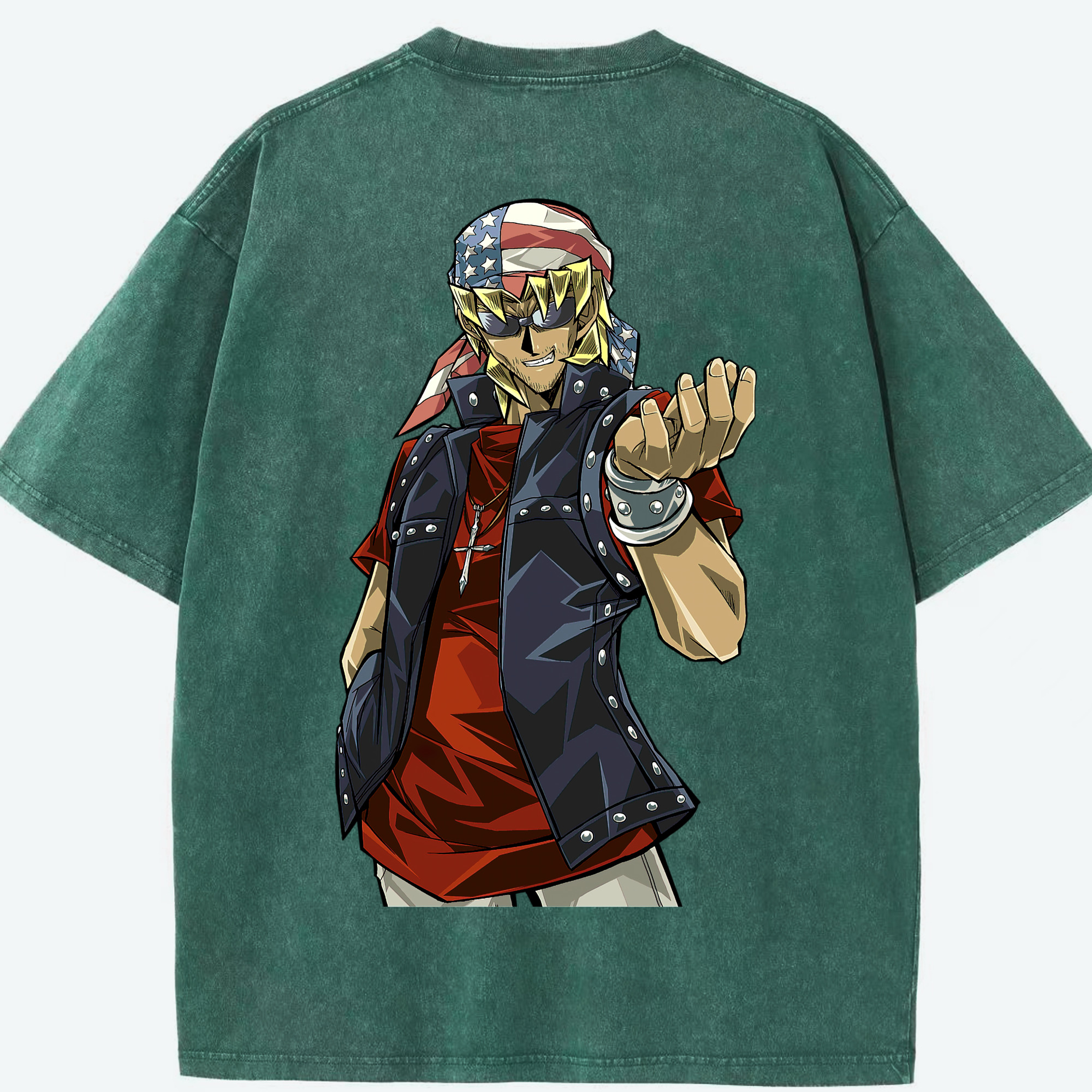 （画像用） 遊☆戯☆王 Yu-Gi-Oh! 綿100% ヴィンテージ風 半袖Tシャツ（背面プリント）